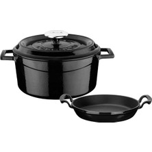 Lava Yuvarlak Döküm 24CM Trendy Serisi Tencere &amp; Döküm 20CM Sahan Set - Şef Standartlarınd