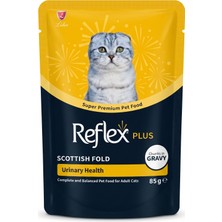 Reflex Plus Pouch Scottish Fold Idrar Yolu Sağlığı Destekli Soslu Yetişkin Kedi Yaş Maması 85 gr