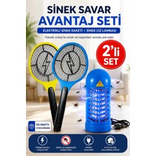 Xolo Sinek Savar Avantaj Seti Şarjlı Sinek Raketi ve Elektrikli Sinek Cız Lambası Seti Sinek Set