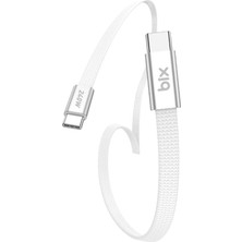 Bix T5CC-WT Beyaz 1 Metre 240W Type-C To Type-C Örgülü Hızlı Şarj ve Data Kablosu, 480MBPS 240