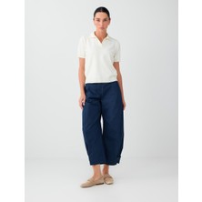Jimmy Key Lacivert %100 Pamuk Paça Detaylı Poplin Pantolon