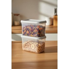 Hide Plus 2'li Saklama Kabı 1900 ml Beyaz