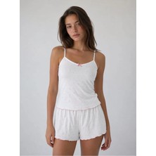 Pijamask Kadın Yumuşacık Dokulu Şortlu Pijama Takımı