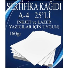 A4 Sertifika Kağıdı Kalın 25 Adet Gramajlı Fotokopi Kağıdı 160 gr Tüm Yazıcılara Uyumlu 2