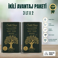 Sadık Amca Erken Hasat Soğuk Sıkım Natürel Sızma Zeytinyağı 3 Lt.x2 Özel Tasarım Teneke