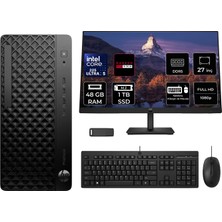 Hp Prodesk 4 Tower G1I Intel Core Ultra 5 225 Rx 550 4gb 48GB Ram 1tb SSD 27" Fhd Freedos D36TQETP970 Masaüstü Bilgisayar + Per4 USB Bellek