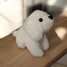 Glipet Fularlı Köpek Peluş Köpek Oyuncağı  14X12X8 cm Beyaz