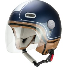 Cgm 191V Pix Vintage Blu Argento Satinato Lunga Açık Kask (Mavi)