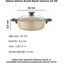 Sidelya Aksesuar Gülsan Safran Granit Basık Tencere 22 cm