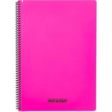Meteksan Karina Neon Spiralli A4 Defter Kareli 100 Yaprak Pembe