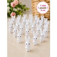 Filkorium3D 3 cm Mini Plastik Tavşan Figür – Sevimli Hediyelik Dekoratif Süs - 1 Adet