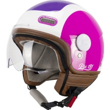 Cgm 191G Pix Sprint Viola Fucsia Fluo Sagomata Açık Kask (Beyaz-Pembe-Mor)