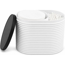 Yapı3D Kapaklı Pamuk Ped ve Kulak Çubuğu Düzenleyici | Çok Bölmeli Banyo Organizeri |