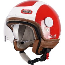 Cgm 191G Pix Sprint Rosso Bianco Sagomata Açık Kask (Kırmızı-Beyaz)
