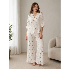 Pijamask Kadın Kısa Kollu Pamuklu Pijama Takım