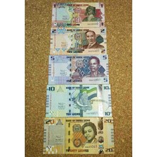 Gündüz Ticaret 2022 Sierra Leone Ülkesi 1/2/5/10/20 Leones Yabancı Kağıt Para Seti Çil / K-22