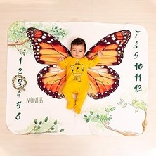 Kazan Hobi Kelebek Tasarımlı Yeni Doğum Hediyesi Bebek Fotoğraf Battaniyesi