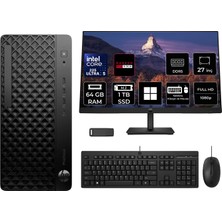 Hp Prodesk 4 Tower G1I Intel Core Ultra 5 225 Rx 550 4gb 64GB Ram 1tb SSD 27" Fhd WIN11 Home D36TQETP994 Masaüstü Bilgisayar + Per4 USB Bellek