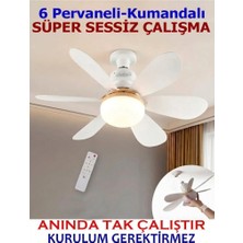 Enerji Tasarruflu LED Işıklı Uzaktan Kumandalı 6 Pervane Tavan Vantilatörü Sessiz Çalışan 2