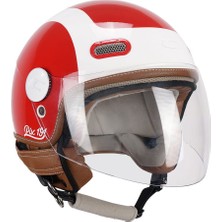Cgm 191G Pix Sprint Rosso Bianco Lunga Açık Kask (Kırmızı-Beyaz)