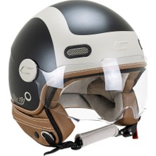 Cgm 191G Pix Sprint Beige Nero Opaco Sagomata Açık Kask (Mavi-Beyaz)