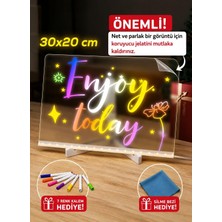 Shopexxtra LED Işıklı Şeffaf Çizim Tableti ve Yazı Tahtası - 30X20 Cm, Ayarlanabilir Standlı