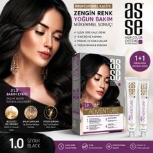 Trendhane Asse New Adventure 1.0 Siyah Saç Boyası – 3’lü Bakım Içeren Kalıcı Krem Boya Kiti, Oksidan Krem, Bakım Şampuanı ve Besleyici Saç Maskesi