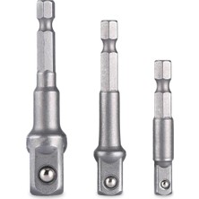 3'lü Lokma Adaptörü Seti, 1/2-1/4-3/8 Inç, Hex Plus