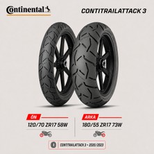 Continental Contitrailattack 3 120/70 ZR17 58W - 180/55 ZR17 73W Ön Arka Motosiklet Lastik Takımı 2020/2023