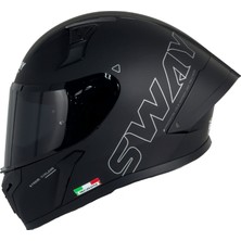 Sway F357 Full-Face Motosiklet Kaskı - Mat Siyah