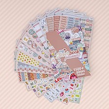 Sidelya Aksesuar Colortouch Planner Sticker Set - 1500+ Adet Çıkartma - Takvim, Ajanda, Günlük, Planlayıcı, Not Defteri, Journal Için Düzenleyici Etiketler - Scrapbook Sticker - Stickeralbum - 3 Aylık Sticker Book