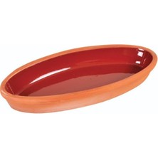 Tekli Sırlı Küçük Standart Kayık(23 * 11 * 3 Cm) Toprak Güveç
