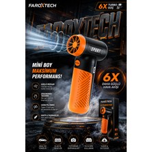 FaroxTech 6x Turbo Güçlü Şarjlı Mini Hava Üfleyici – Taşınabilir Yüksek Basınçlı Temizlik Fanı Type-C