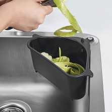 Deconox Plastik Lavabo Çöp Filtresi ve Süzgeci - Silikon Vantuzlu Köşe Lavabo Organizeri - Yeme