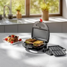 Homend Toastbuster 1325H Çıkarılabilir Waffle Plakalı Portatif Tasarım Tost Makinesi