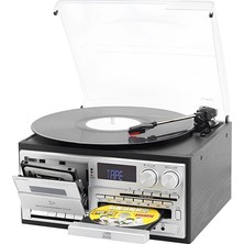 Eco Lounge Siyah Bluetooth Kumandalı Cd, Kaset, Usb, Radyo ve 33-45-78 Devir Plak Çalar Pikap