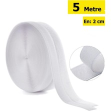 Dünya Magnet Beyaz Cırt Cırtlı Bant 5 Metre 2 Çift Taraflı Amerikan Fermuarı 2 cm Genişlik C