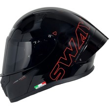 Sway F357 Full-Face Motosiklet Kaskı - Siyah/kırmızı