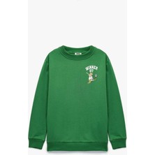 Koton Erkek Çocuk Pamuklu Uzun Kollu Bisiklet Yaka Baskılı Şardonlu Sweatshirt