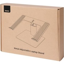 Sidelya Aksesuar Baseus MacBook Metal Ayarlanabilir Dizüstü Bilgisayar Standı, Maks. 10 kg Ağırlık ve 208 mm Yükseklik, Gümüş (LUJS000012)
