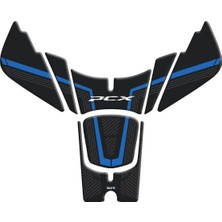 Honda Pcx 2025 Karbon Mavi Tank Pad Redline Grafik