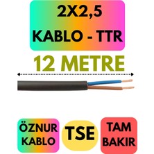 Avarson Öznur 2x2,5 Ttr Kablo, 12 Metre, Siyah