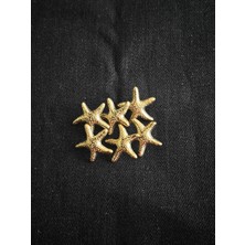 Nesgo Moda Gold Metal Yıldız Düğme 25 mm 40 Boy 6 Adet