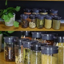 Sidelya Aksesuar Cam Kavanoz, Cam Saklama Kabı, Hava Sızdırmaz Baklagil Kuruyemiş Kapları Pratik Kapaklı (1000 Ml) (2'li Siyah)