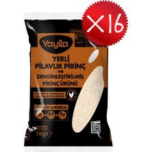Yayla Yerli Pilavlık Pirinç ve Zenginleştirilmiş Pirinç Ürünü (A+B9+Fe) 1 kg X16