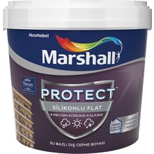 Marshall Protect Silikonlu Flat Bw Baz Beyaz Dış Cephe Boyası 2,5 L