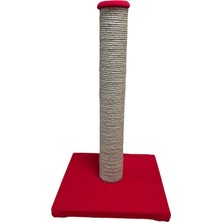 Glipet Tırmalama Tahtası Kare Taban - Jut Halat - Kırmızı 45 cm
