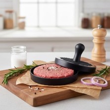 Sidelya Aksesuar Yapışmaz Büyük Boy Hamburger Köfte Kalıbı - Paslanmaz Çelik Karbon Kaplama Premium Burger Presi | Mükemmel Şekilli Köfte Makinesi