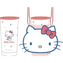 Renas Store Hello Kitty Lisansı Sanrio Paslanmaz Çelik Bardak Dekoratif Kılıflı 550 ml