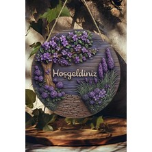 Kututr Hoş Geldiniz Mdf Kapı Süsü / 3D Görünümlü Askılı Silinebilir Uv Baskılı Dekoratif